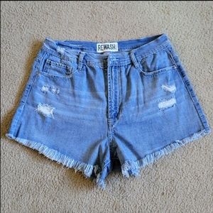 High waist cheeky denim shorts